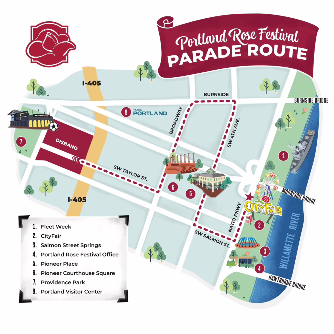Grand Floral Parade Route